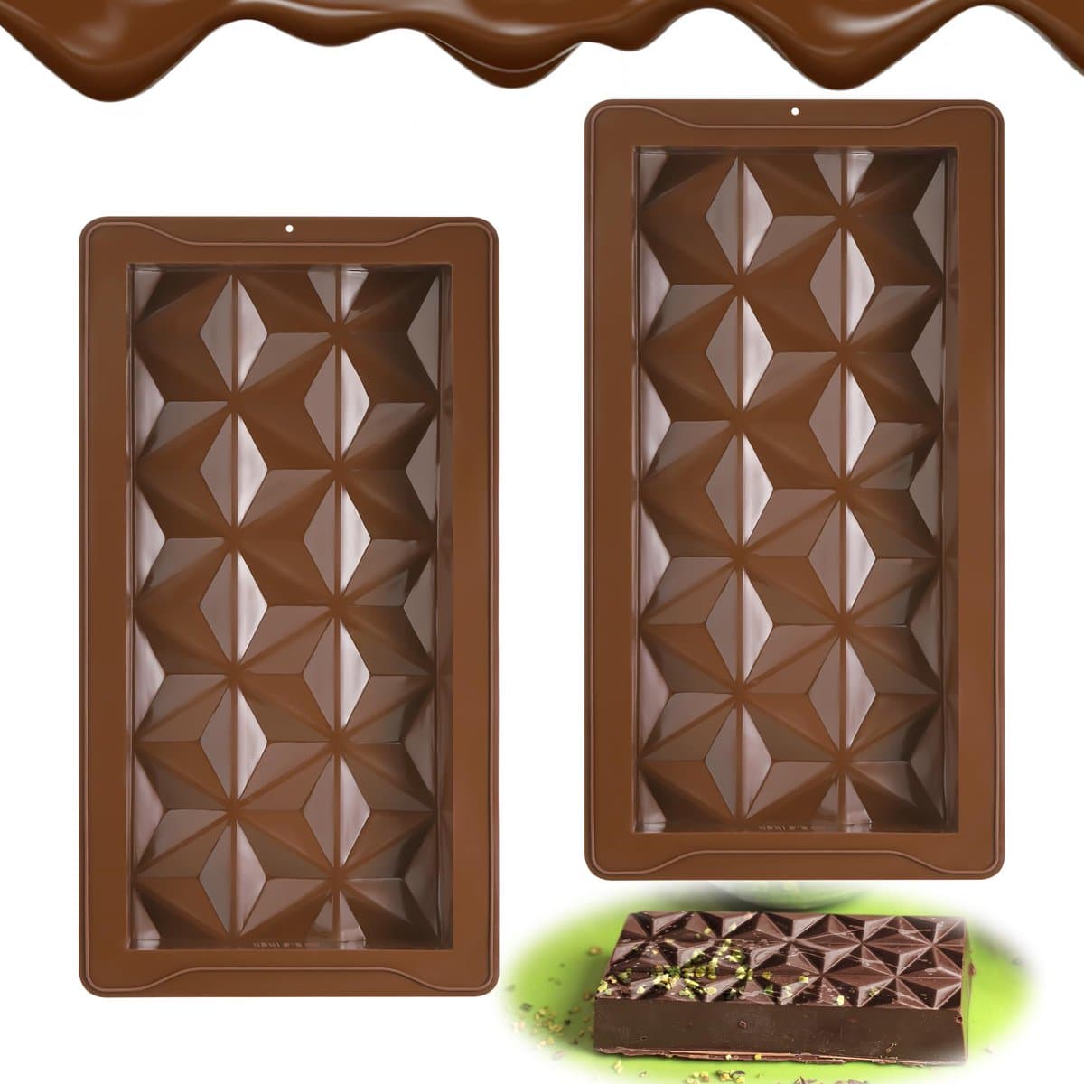 La'Moussawi ® Herbruikbare Flexibele Siliconen Chocoladevormen voor Creatieve Chocoladecreaties en Snoep