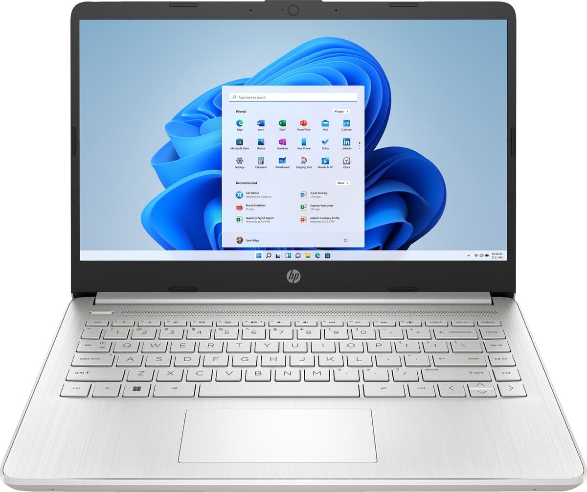 HP Laptop 14s-dq5125nd, Windows 11 Home, 14", Intel® Core™ i5, 8GB RAM, 256GB SSD, FHD, Natuurlijk zilver