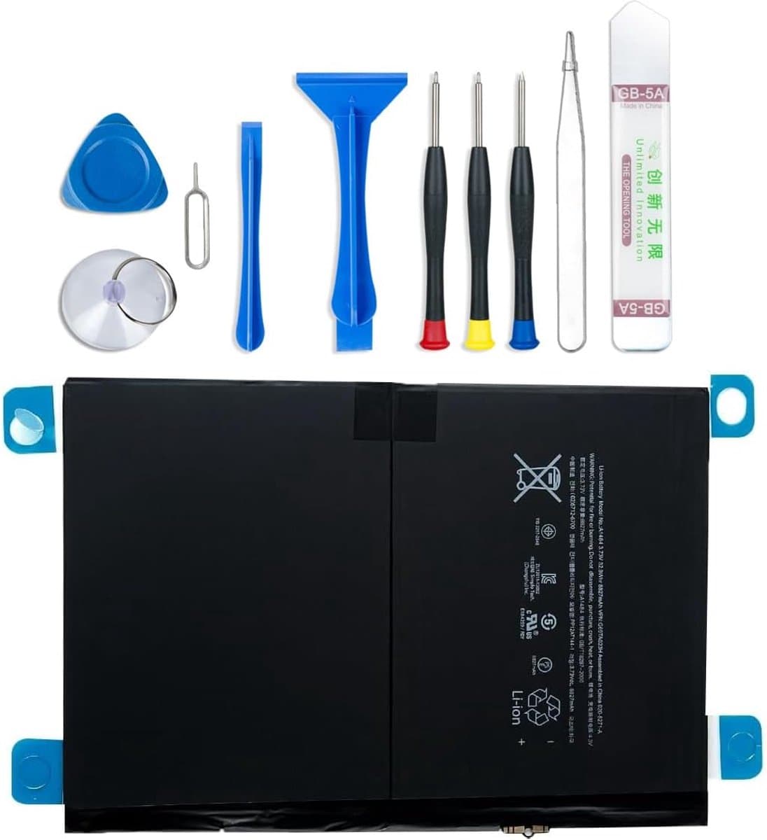 A1484 A1474 Accu Vervangbare Batterij voor iPad Air 1 - iPad 5 7 8 9 - Installatie Tool - Hoge Capaciteit - Lange Levensduur