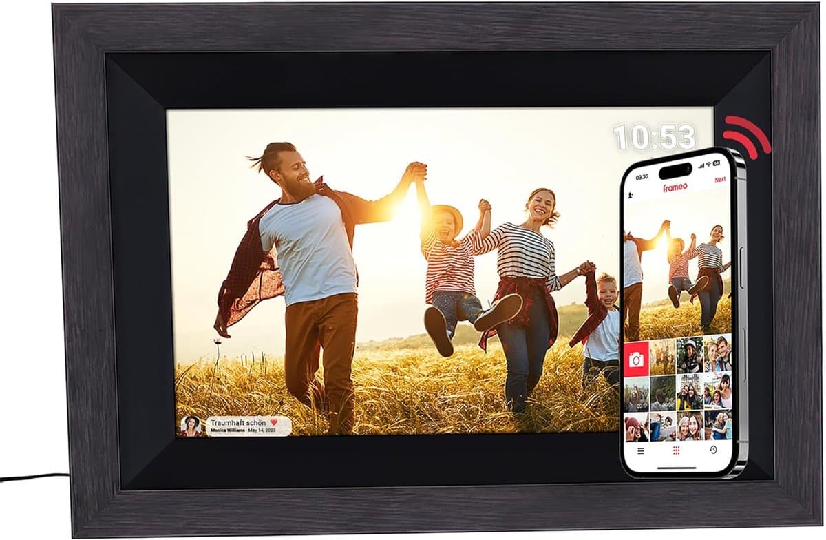 Digitale Fotolijst - Smart Frame - Foto's Delen - WiFi Connectiviteit - 10.1 Inch - Hout Zwart