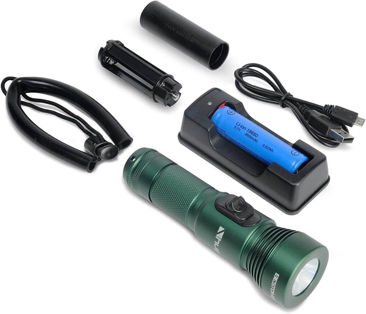 Onderwater Lamp - Duiklamp Zaklamp - Duiken En Snorkelen - 920 Lumen Lichtsterkte - 140 mm Lengte - Groen