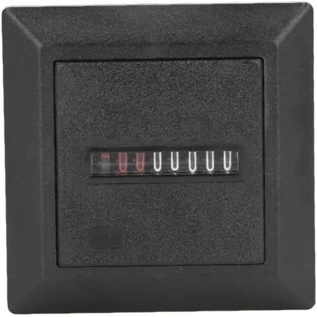 Industriële Tijdopnemer - Urenteller Machine - Looptijd Monitoren - Volledig Verzegeld Ontwerp - 7 x 7 x 4 cm - Zwart