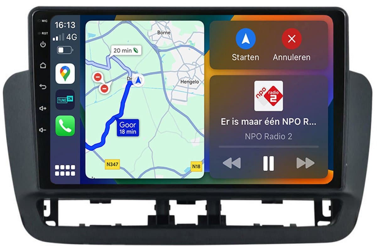 BG4U - Android Navigatie Radio geschikt voor Seat Ibiza 2012-2016 met Draadloze Apple Carplay en Android Auto Draadloos