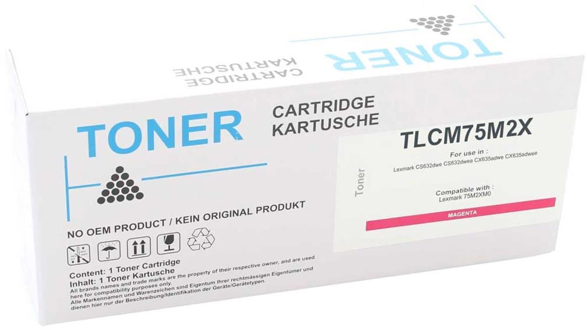 Lexmark - Tonercartridge - TLCM75M2X - Magenta - ca. 11.700 pagina's - Huismerk - geschikt voor CS 632 dwe CS 632 dwea CX 635 adwe CX 635 adwee