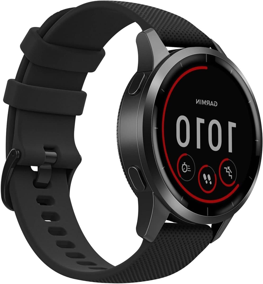 Zachte Silicium Sport Watch Band voor Garmin Vivoactive 4, Forerunner 255, Venu 2 en meer, 22mm, Zwart, Vervangband voor Activiteiten en Fitness