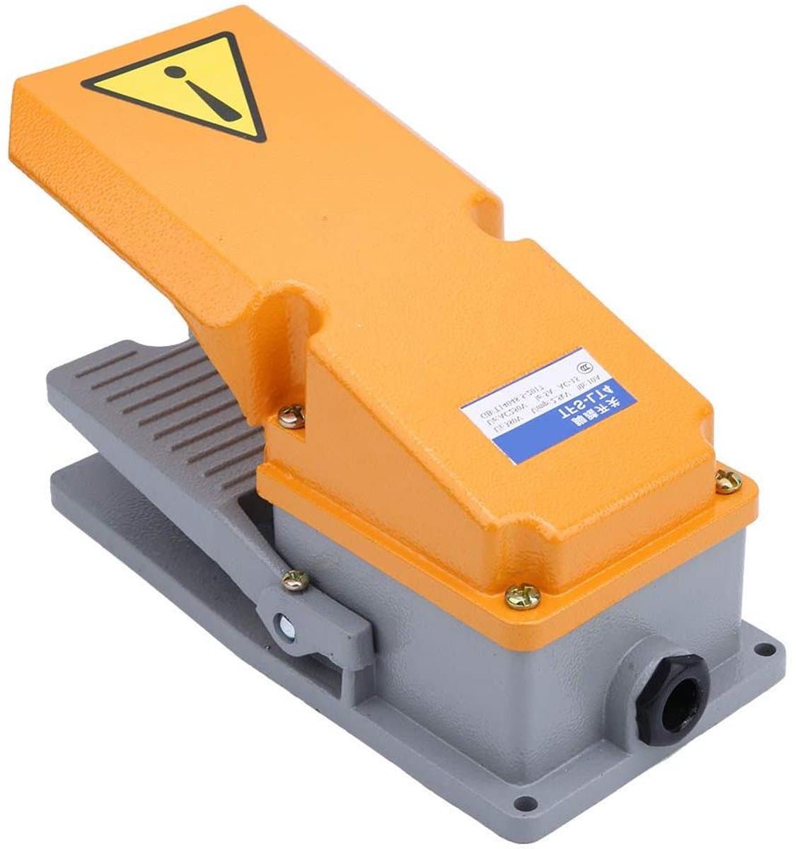 Pedaalschakelaar - Voetcontroller - Machinebediening - Robuuste aluminium behuizing - 104 x 198 x 97 mm - Grijs