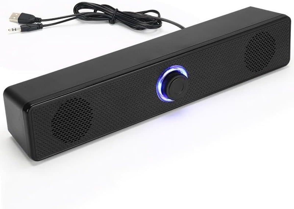Computerluidsprekers - Soundbar Box - Muziek Luisteren - 3D Stereo Diepe Bas - 6 x 315 x 55 cm - Zwart