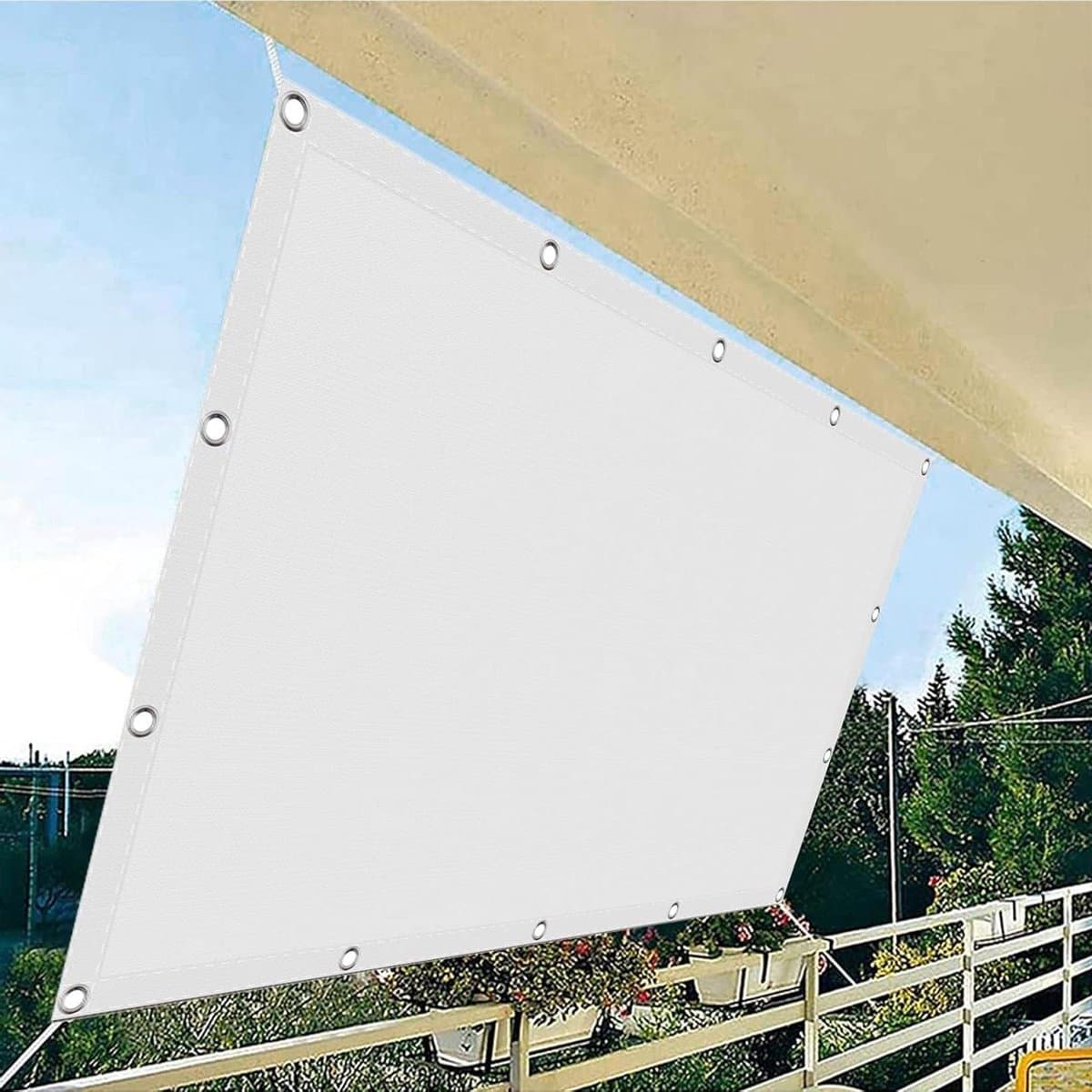 Schaduwdoek Rechthoek - Zonnescherm Zeil - Buitenruimte Creëren - Ademend Materiaal - 1.6 x 5 m - Wit