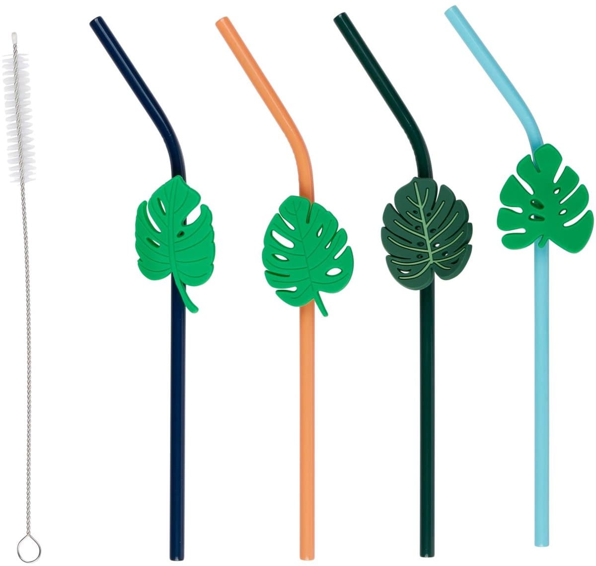 Alpina drinkrietjes set - 5 stuks met borstel