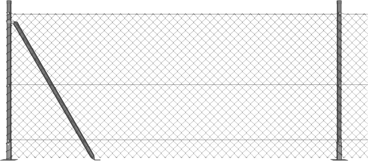 vidaXL - Kettinglinkafscheiding - met - betonnen - basis - 25 - x - 1 - m - Grijs - Mesh