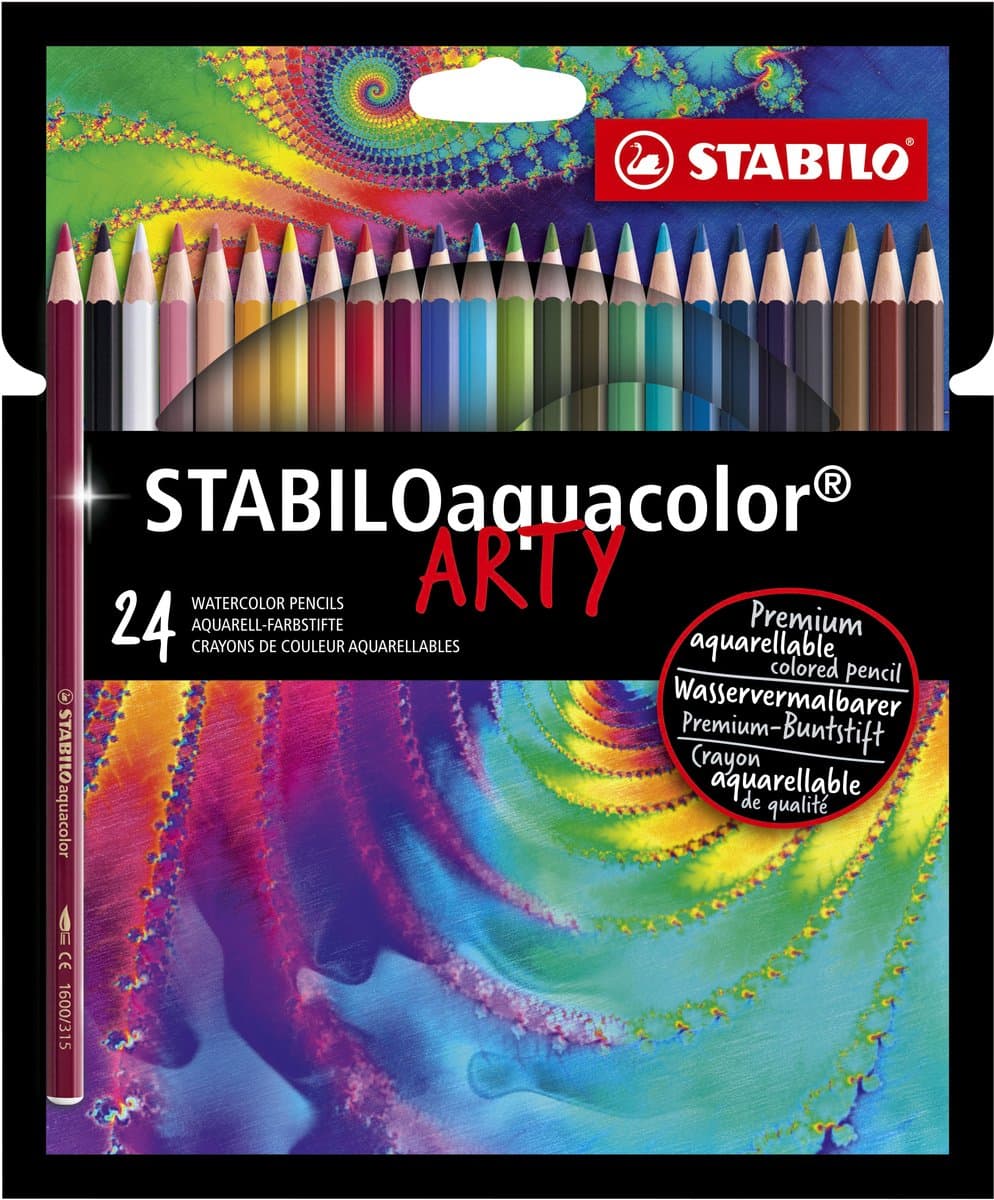 STABILOaquacolor - Premium Aquarel Kleurpotloden - ARTY - Etui Met 24 Kleuren