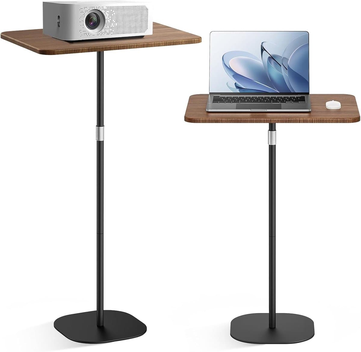 Statafel, laptopbureau met verstelbare hoogte van 46-120 cm, staande werkplek voor studio-werk, mobiele computertafel voor kantoor, bed, bank, zwart