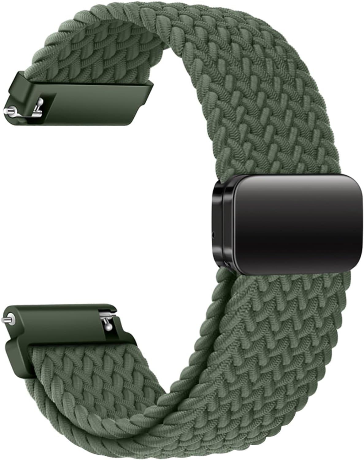 Nylon band 20 mm 22 mm - verstelbare magnetische sluiting - elastisch en comfortabel - vervangband voor smartwatches - ShopVlot
