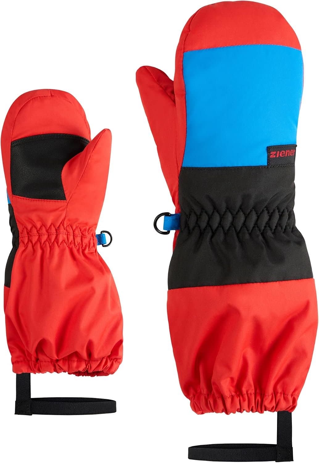 Ziener LIWI-Z Kinder Skihandschoenen - Waterdicht, Extra Lange Manchet, Rood, Maat 3
