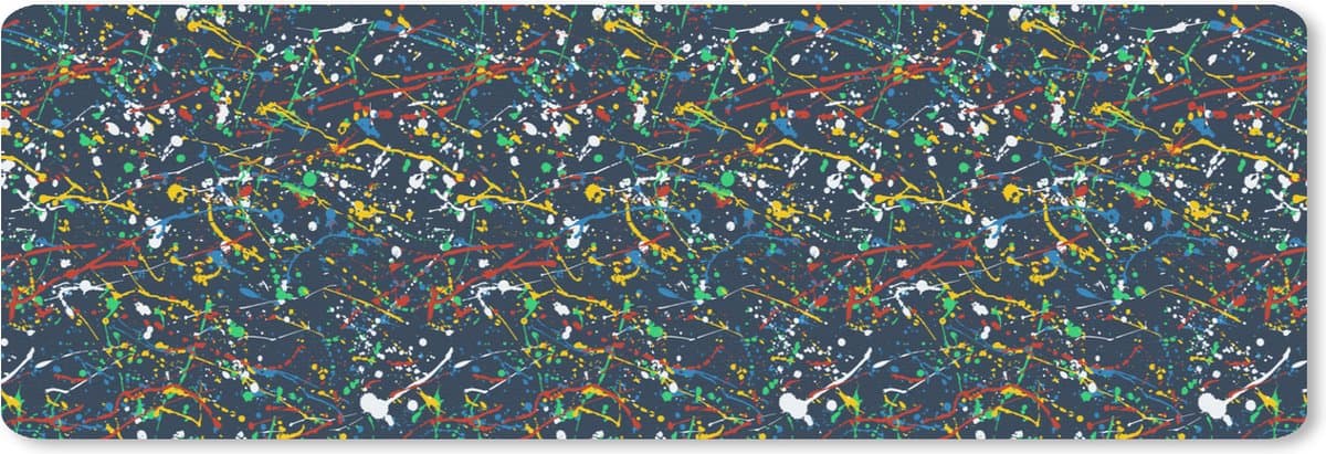 Muismat XXL 90x30 cm - Bureau onderlegger - Bureau mat Patroon - Verf - Spetters - Bureaumat - Gaming mousepad xl - Bureaulegger groot - Computer deskmat