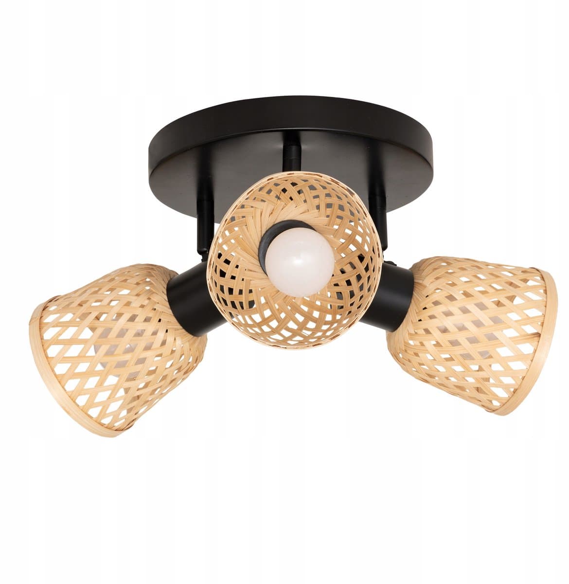 Atmosphera Lio Plafondlamp - 3 Lampen, 25 cm, Metaal en Bamboe