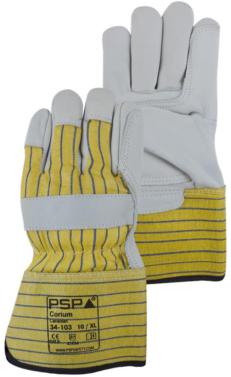 2 paar - Werkhandschoenen 'Amerikaantje' PSP 34-103 Corium Canadian, Rundnerfleder (1,1 - 1,2 mm), maat 10 / XL