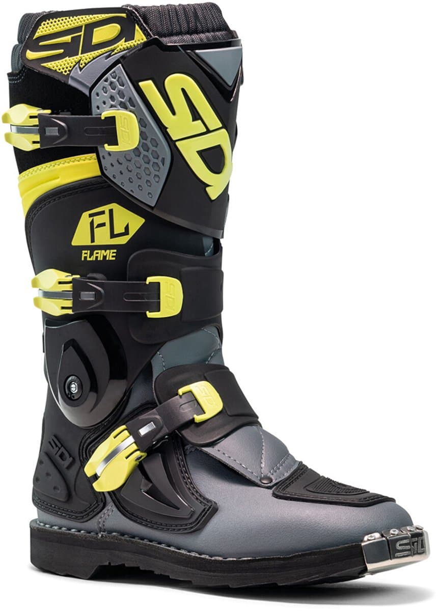 Sidi Flame Zwart Lime Grijs Kinder Crosslaarzen - Laars