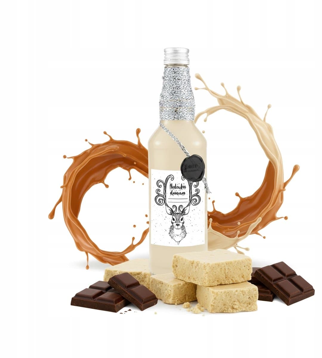 Kerst Fles 500ml Monopol - Decoratieve Glazen Fles voor Likore