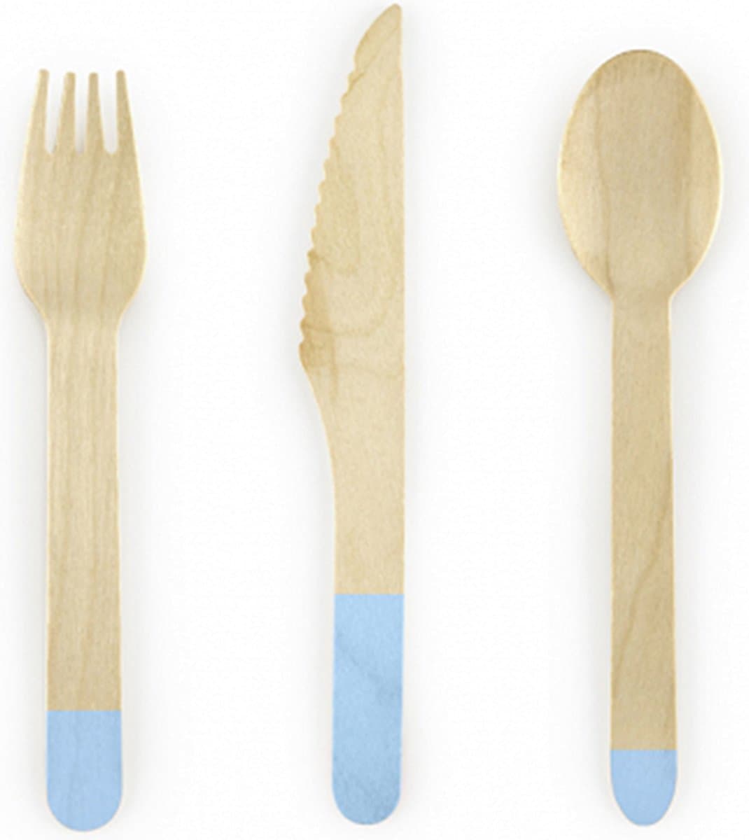 PartyDeco - Bestek set Kraft Blue (6 sets)