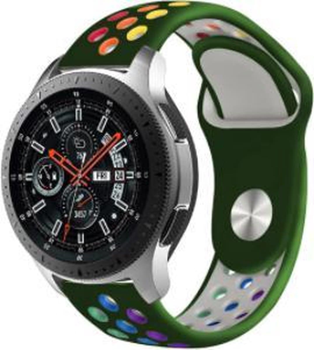 Sportband – geschikt voor Samsung Galaxy Watch (41mm / 42mm) – legergroen/kleurrijk