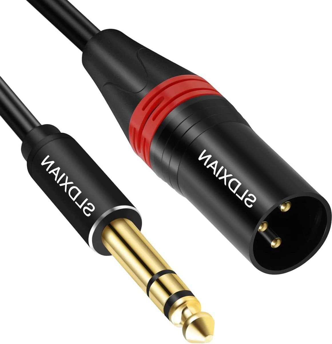 6.35 mm Jack Plug to XLR 3 Pin Male Cable for Microphone Speaker Amplifier Guitar Stage - 10m