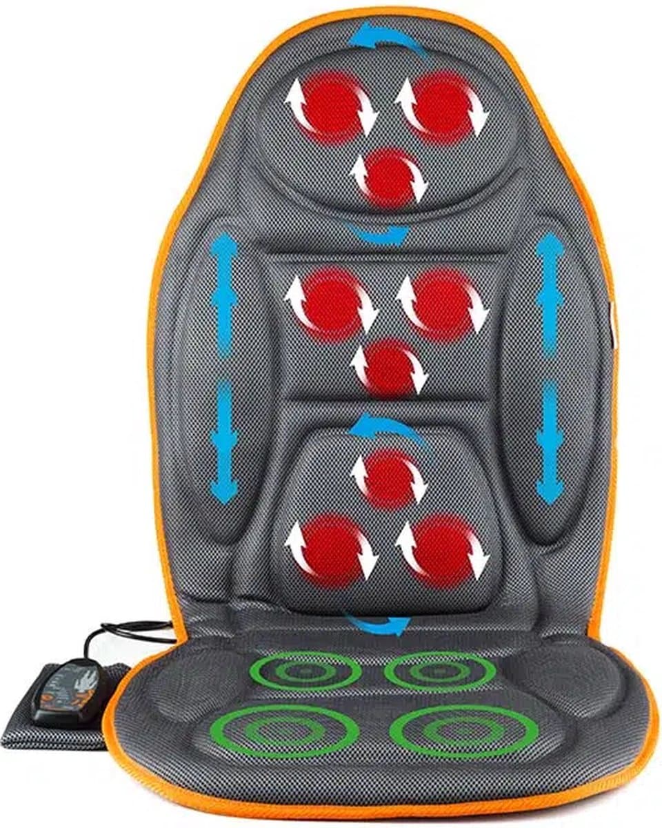 Medivon Cosy Mesh - Shiatsu Massagestoel - Massagemat - Rugmassage en Nekmassage Apparaat - Massagekussen - 3 Intensiteitsniveaus - 4 Massagezones - Inclusief Warmtefunctie