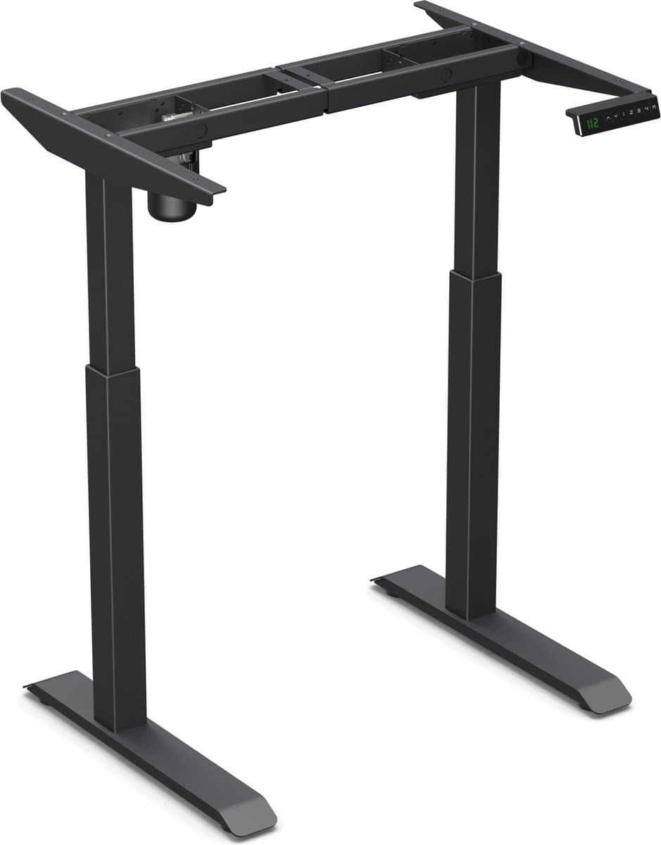 Worktrainer - StudyDesk Elektrisch - Klein Zit Sta Bureau Frame - Hoogte 73 cm - 118 cm - Breedte 78 cm - 105 cm - Zwart - Memory Bediening - In Hoogte Verstelbaar Onderstel