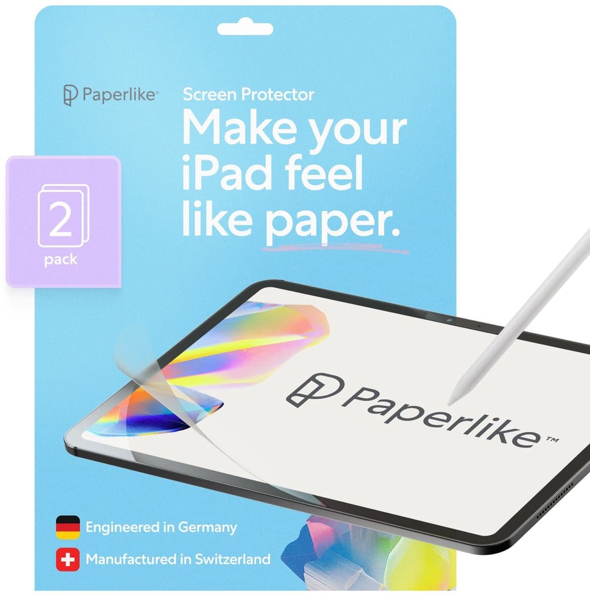 Paperlike 3 Screenprotector iPad 10.2 (7e/8e/9e gen) – Bootst Japans papiergevoel na – Met Nanodots® technologie – Ultra-dun ontwerp - Transparant