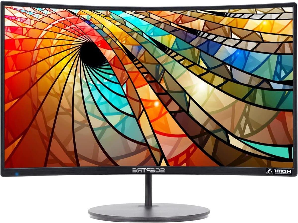Gebogen LED Monitor - Curved Monitor Full HD - Computergebruik - 1800R Kromming - 686 cm - Zwart Metaal