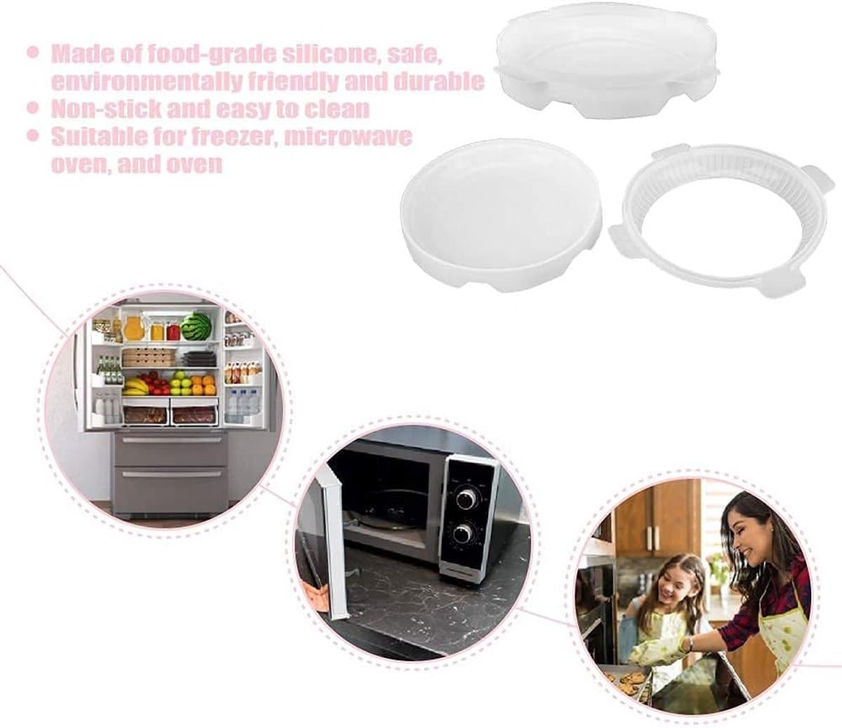 Ronde Siliconen Bakvorm voor Taart, Chocolade en Brood - Geschikt voor Magnetron en Vriezer, Perfect voor Feestjes en Verjaardagen