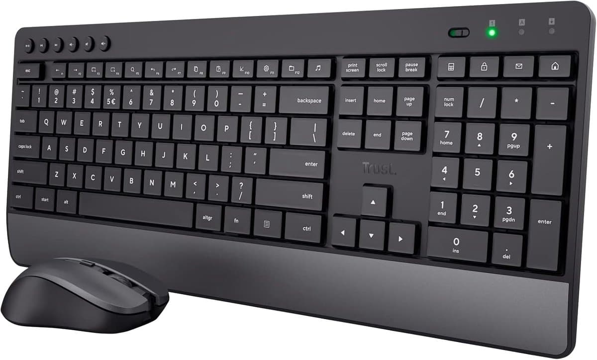SnelShoppen - Draadloze Toetsenbord en Muis Set, QWERTY Indeling, Duurzaam Design, Stil Typen en Klikken, 48 Maanden Batterijduur, 2.4 GHz, Geschikt v