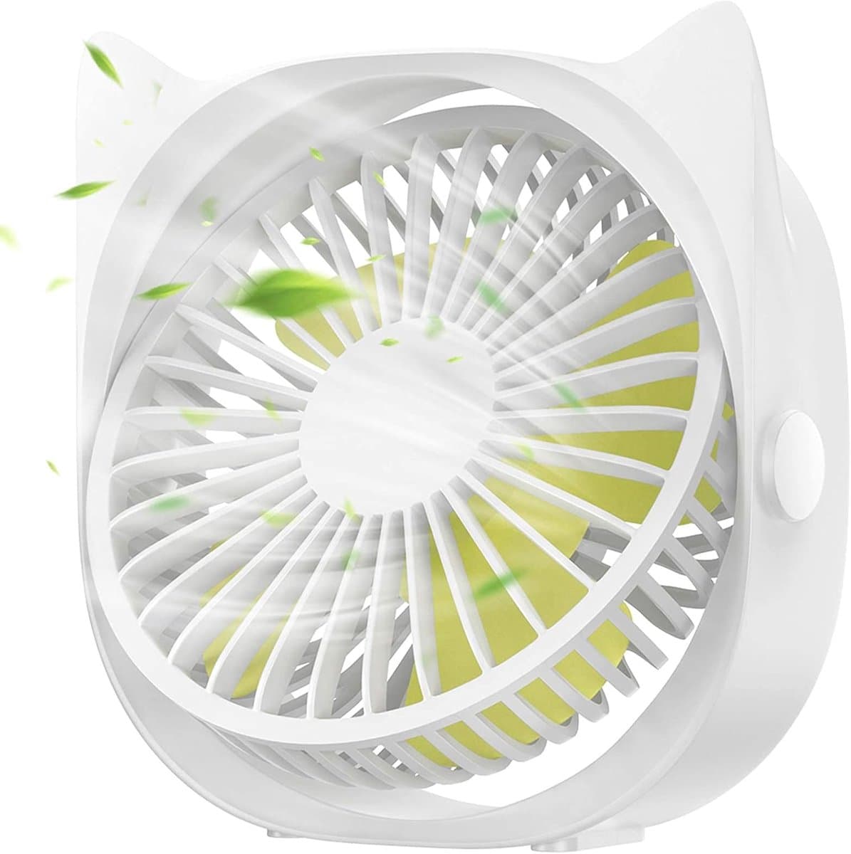 Mini USB-bureauventilator, 3 snelheden, 360° draaibaar, compacte ventilator voor pc/laptop, stil in gebruik, geschikt voor thuis en kantoor