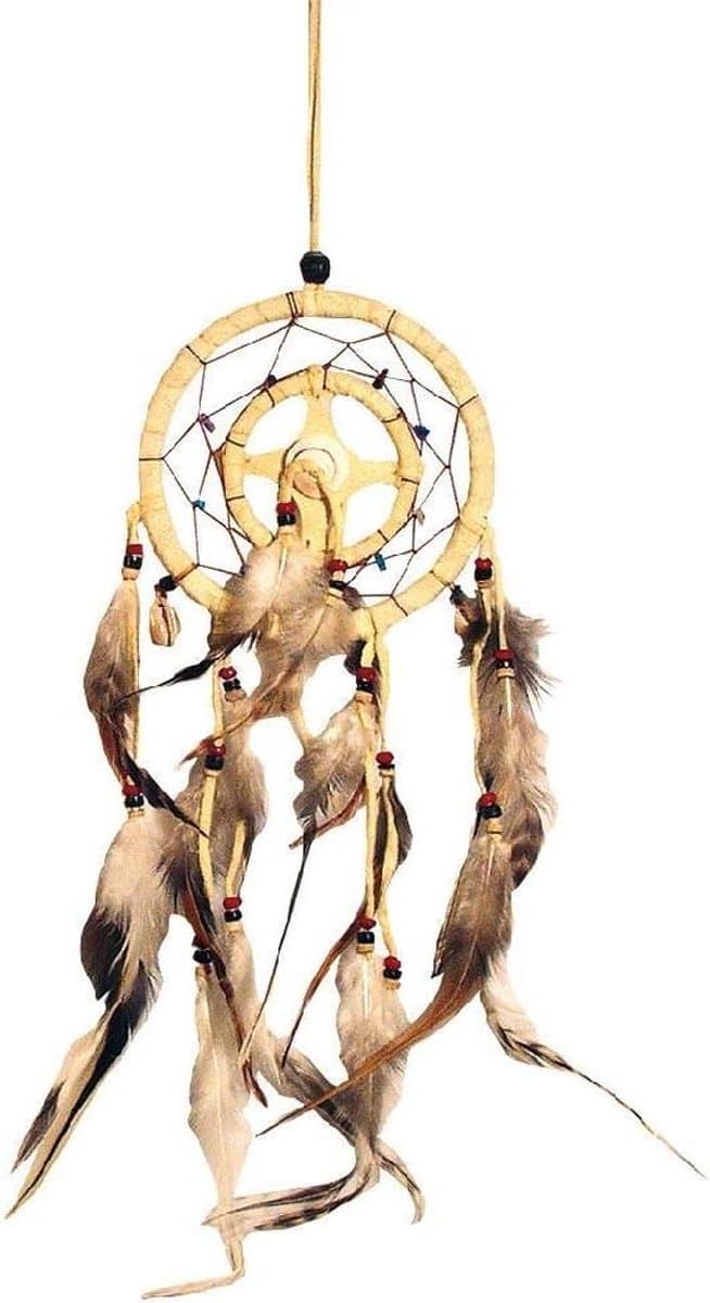 Dromenvanger Mandella - Dreamcatcher - Slaap Verbeteren - Handgemaakt Leer - 12 cm - Niet gespecificeerd