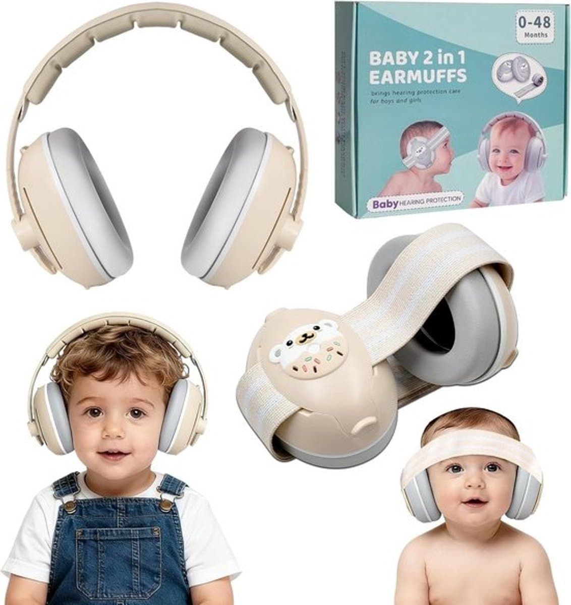 Gehoorbescherming voor Baby's en Dreumesen (0-48 Maanden) - Geluidsdempende Koptelefoon voor Slaap en Reizen