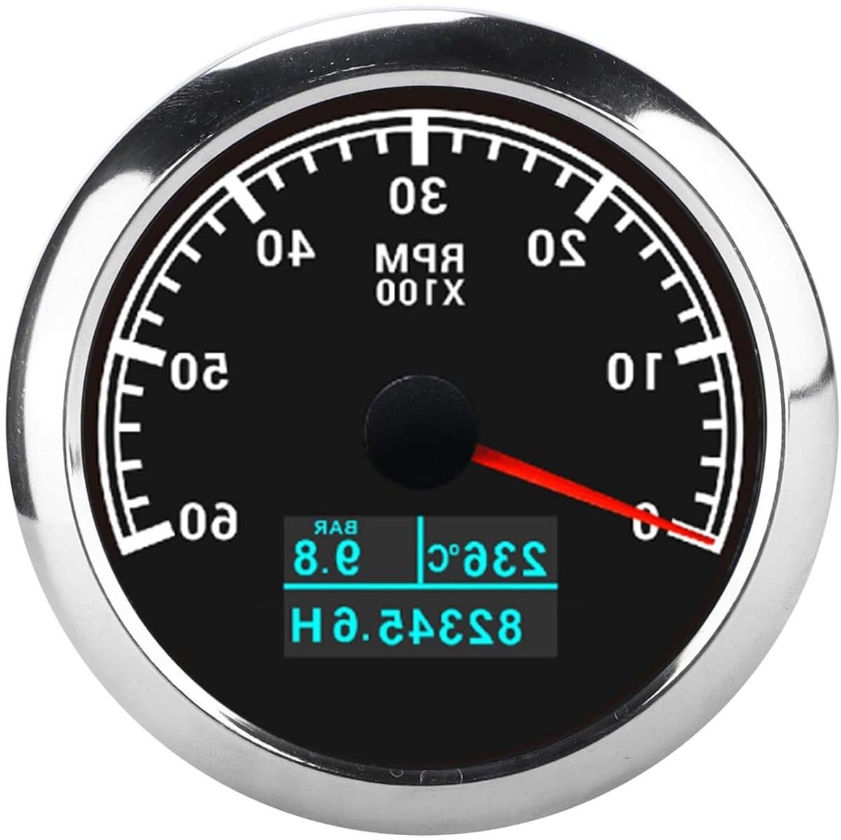 Toerenteller Temperatuur Oliedruk - 3-in-1 Meter Uurmeter - Voertuig Monitoring - IP67 Waterdicht Ontwerp - 3 inch - Zwart