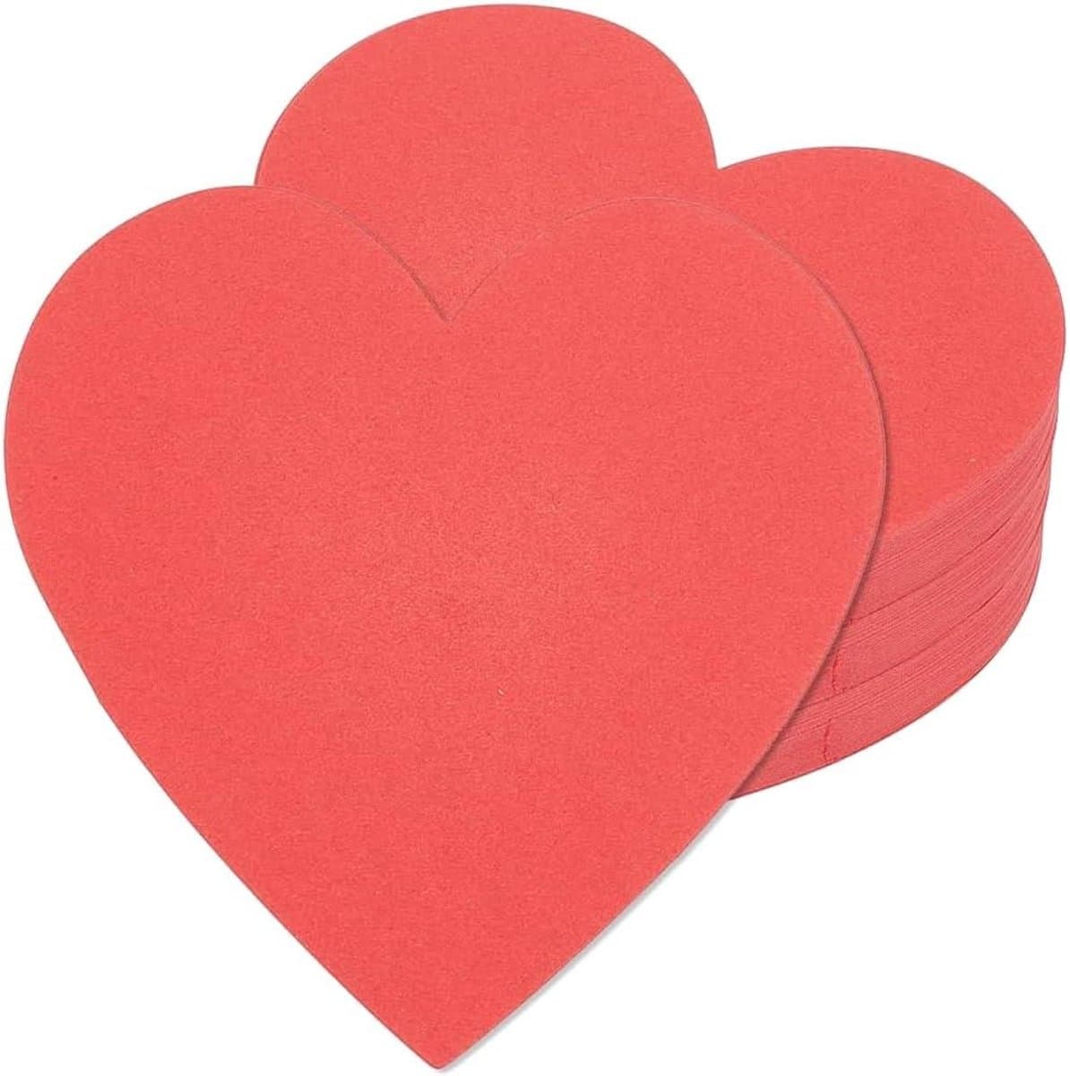 50 Stuks Rode Hart Papier Cutouts 10 cm voor Valentijnsdag - Hartvormige Decoratie, DIY Knutselprojecten en Feestversiering met Dubbelzijdige Tape