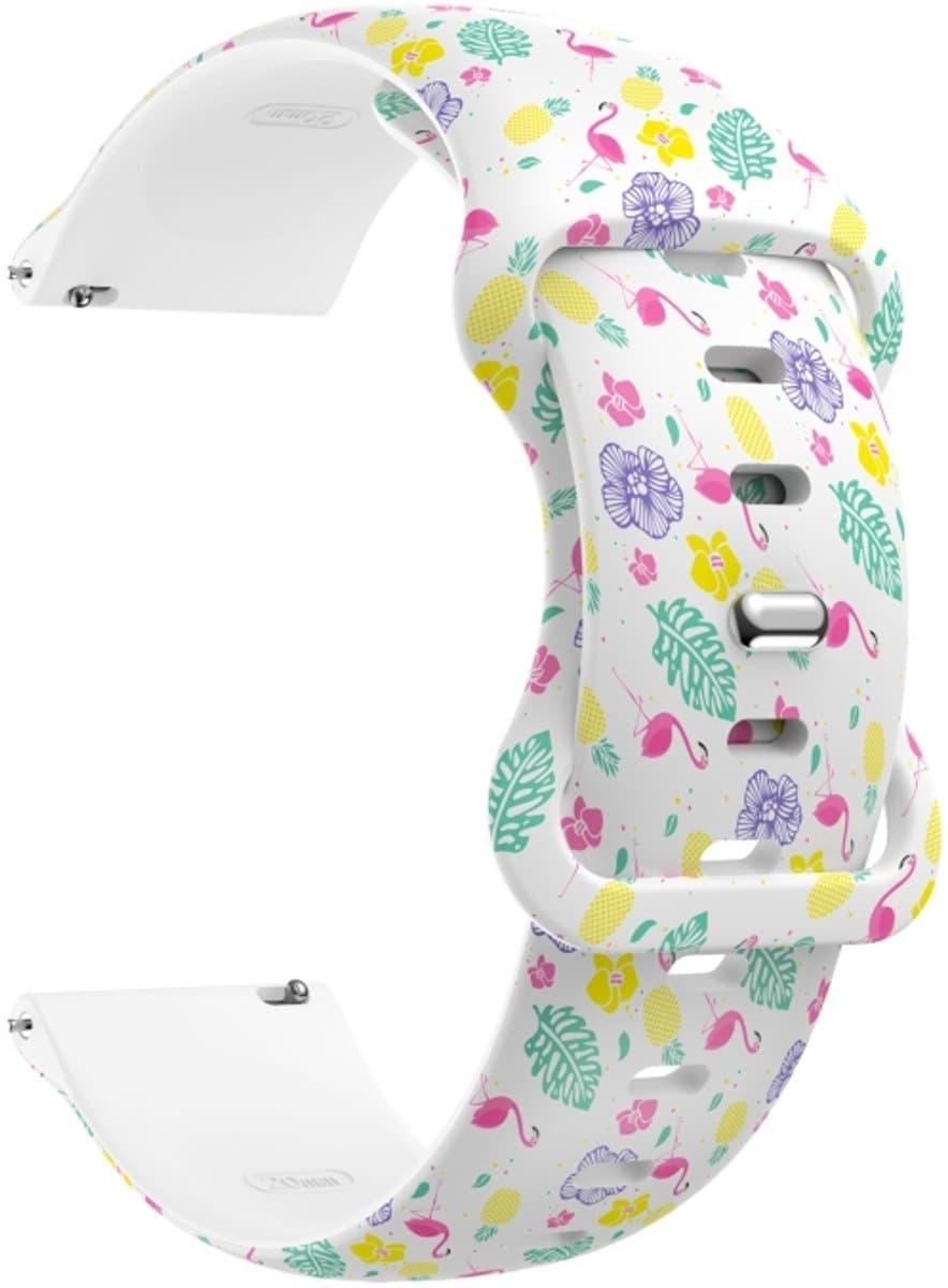 Voor Samsung Galaxy Watch Active Printing Butterfly Buckle Silicone Watchband (Flamingo)