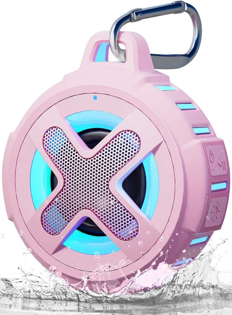 Draagbare Bluetooth Speaker IP67 Waterdicht met 24 Uur Speeltijd - Roze
