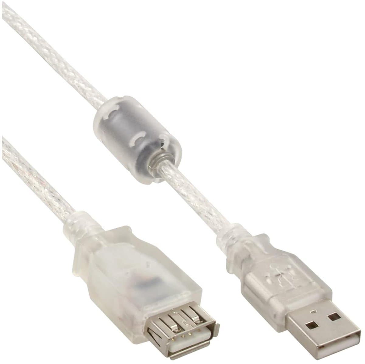 USB 2.0 verlengkabel 0,5 meter type A stekker/bus met ferrietkern