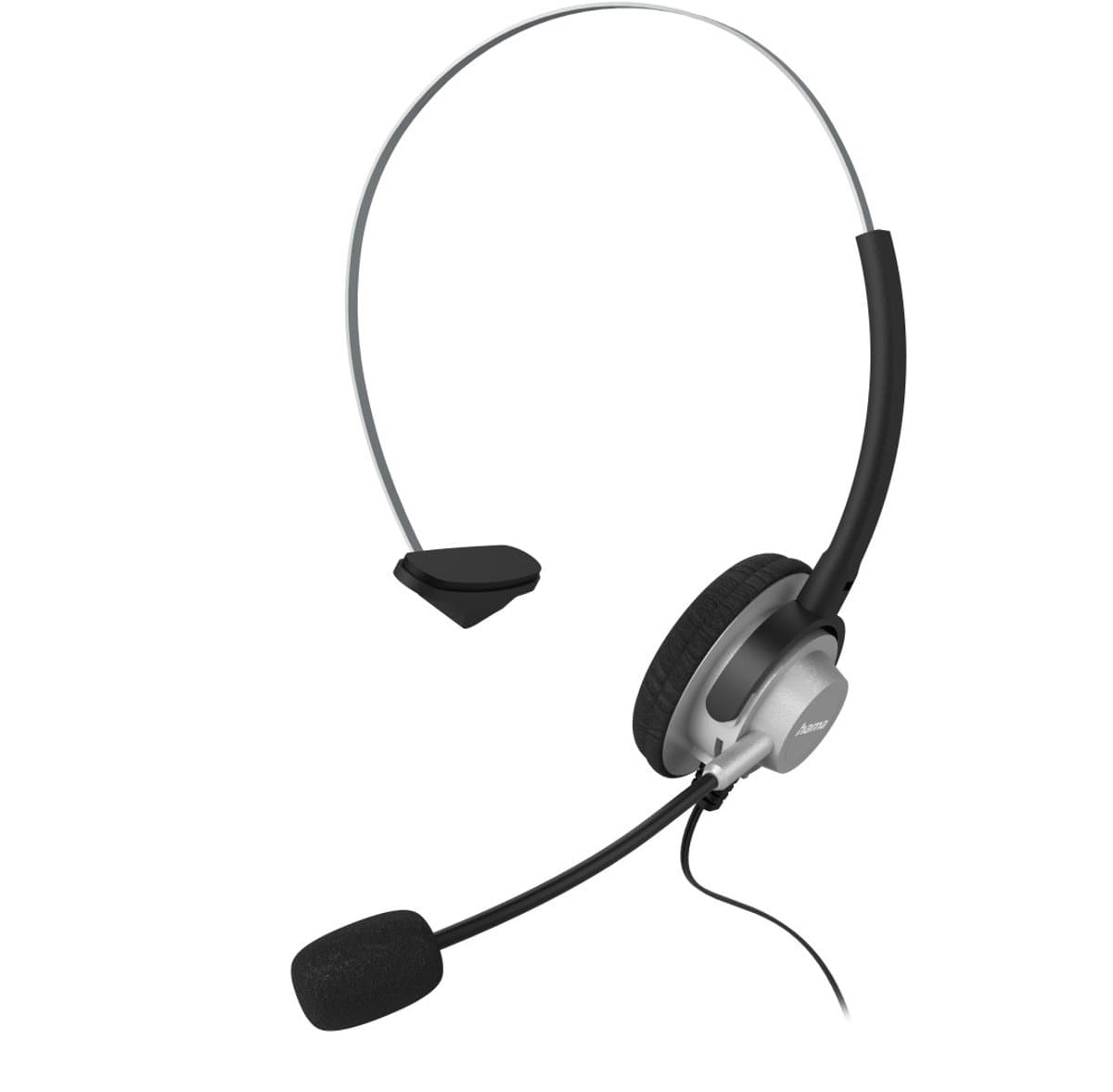 Hama In-Ear-Headset On Ear headset Telefoon Kabel Mono Zwart/zilver Volumeregeling