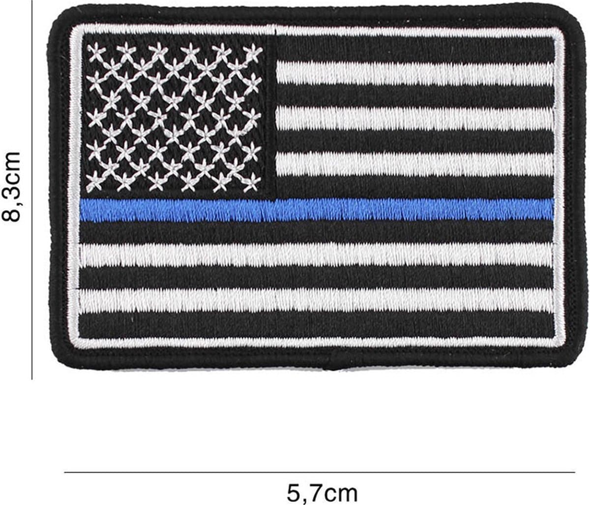 Embleem stof USA blue thin line