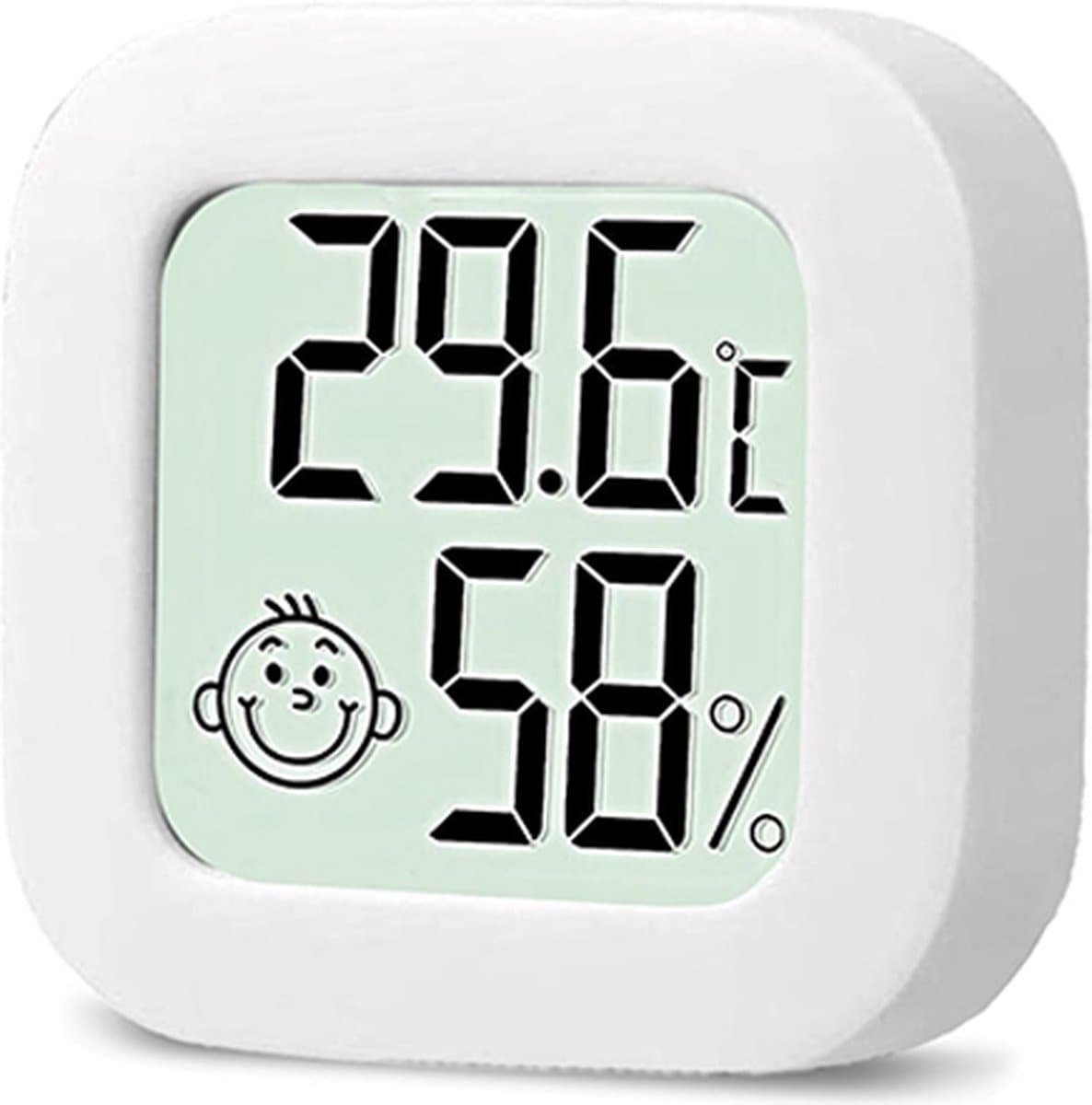 Hygrometer - Digitale Weerstation - Luchtvochtigheidsmeter - Thermometer Hygro Binnen - Inclusief Batterij en plakstrip
