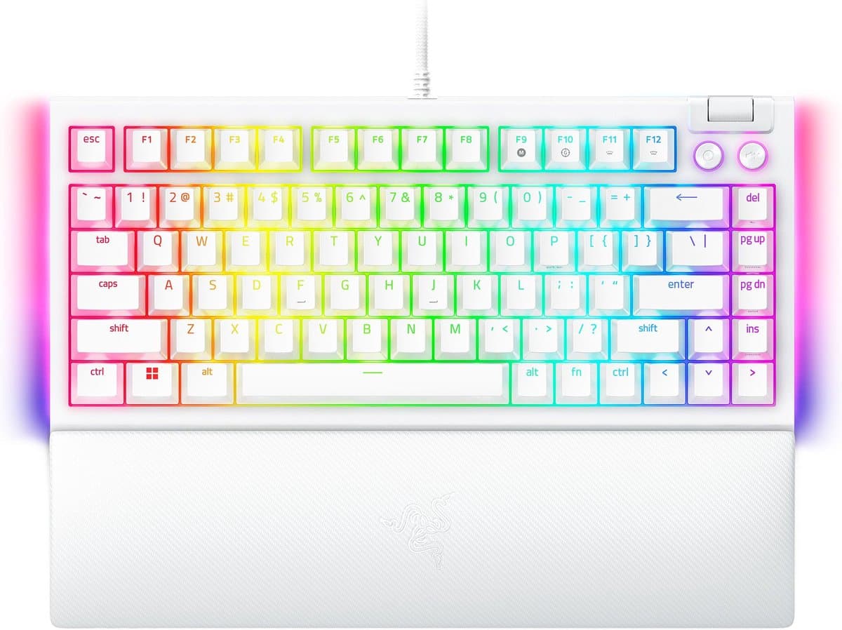 Razer BlackWidow V4 75% - Mechanisch Gaming Toetsenbord - Orange Switch - RGB - Qwerty - Wit