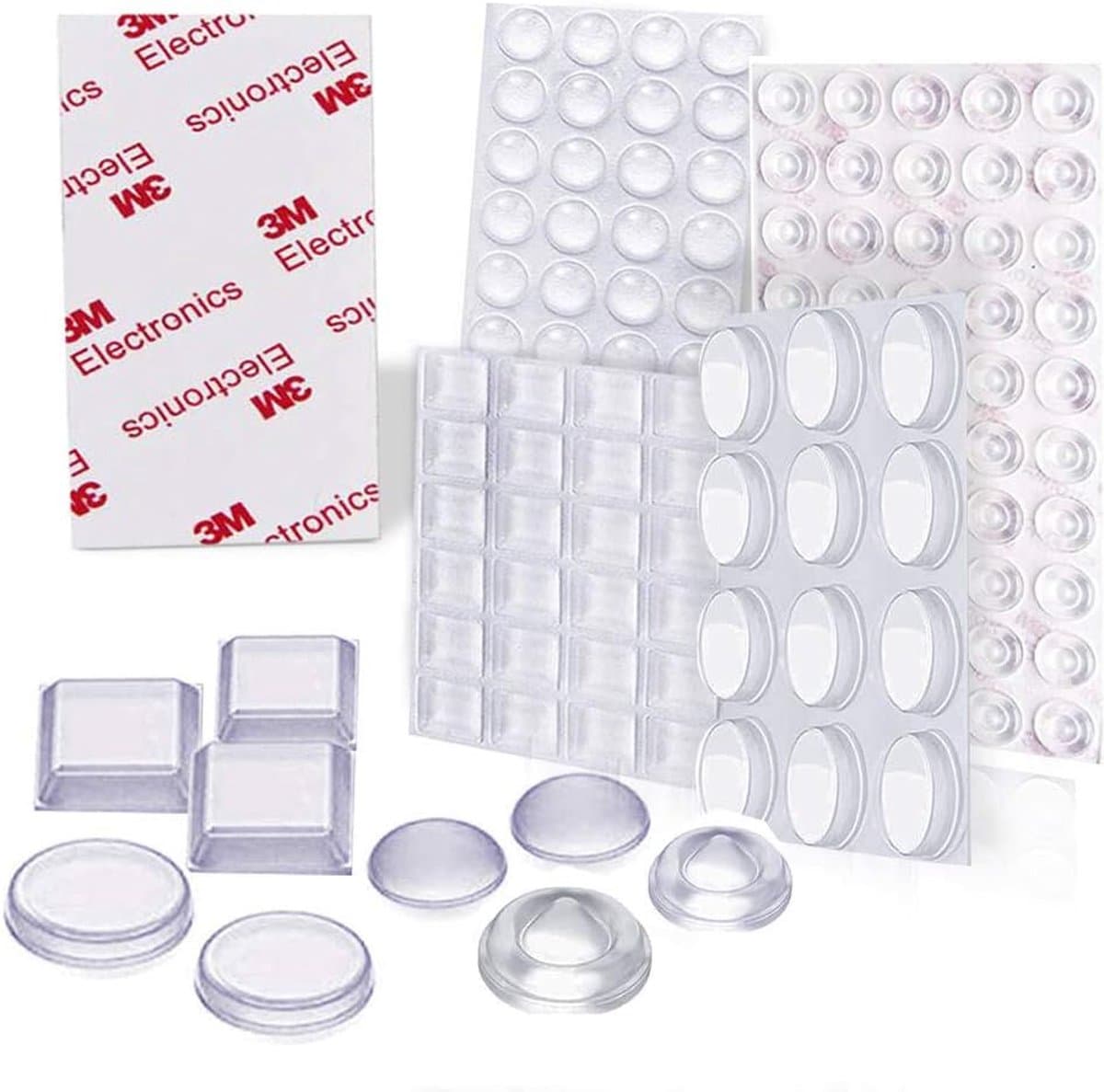 Elastische buffers, transparant, 4 maten, beschermbuffers, rubberen buffers, zelfklevende aanslagdemper, buffer voor deur, kast, meubels