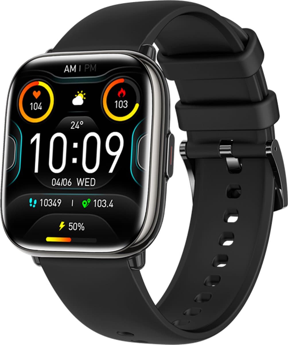 Kiraal Glow - Smartwatch met Elegant Design - Voor Zowel Mannen als Vrouwen - Android & iOS - Zwart