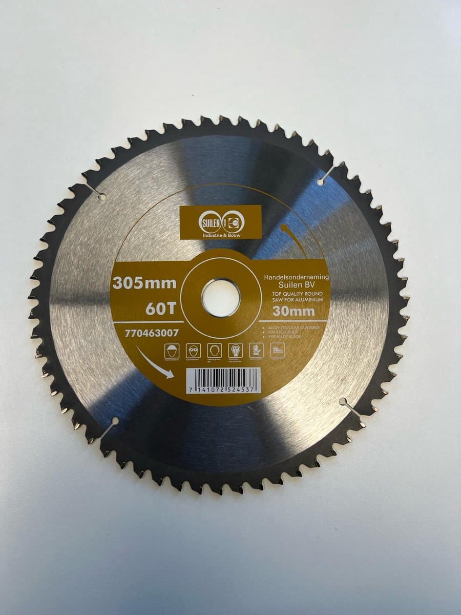 Suilen Zaagblad 305 mm x 60 Tanden Asgat 30mm voor o.a Aluminium