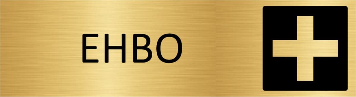 CombiCraft deurbordje EHBO in goud met tape - 165 x 45 mm