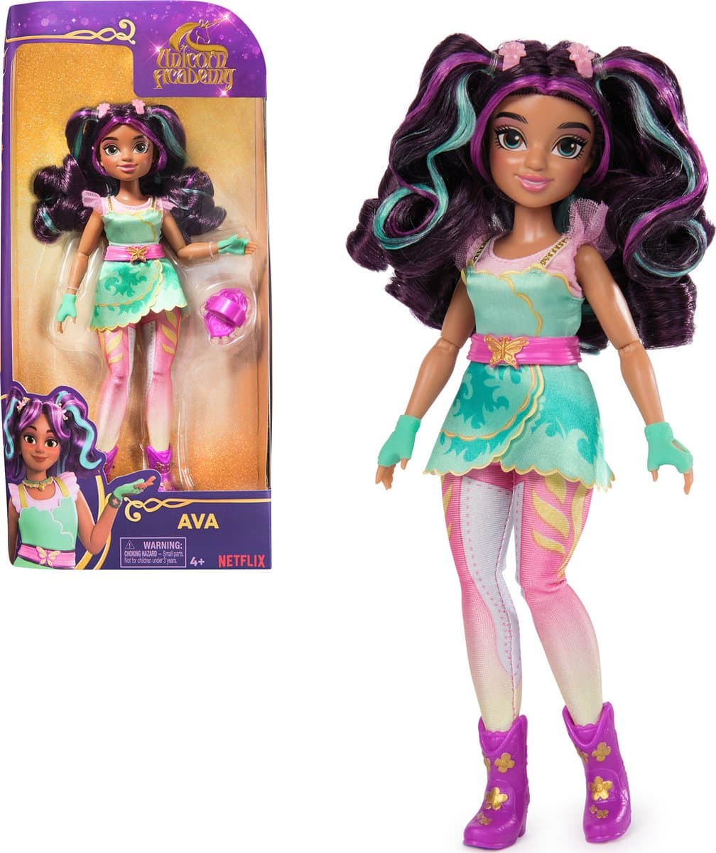 Unicorn Academy modepop Ava - 24 cm, met 7 modeaccessoires
