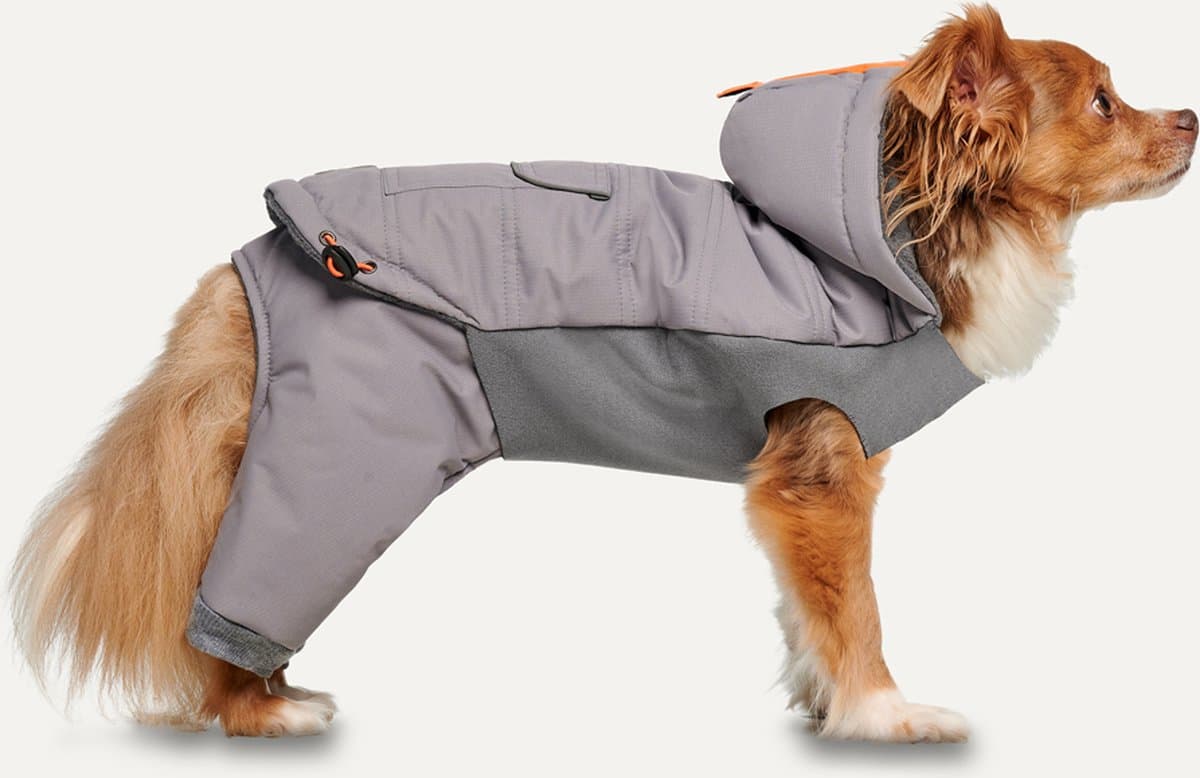 Goo-eez Sneeuwpak Hond - Gepatenteerde Elastomeer Gel - XXL - Ruglengte 64 cm - Hondenjas - Waterbestendig - Rekbaar - Grijs